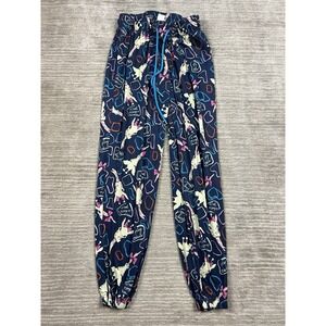Briefly Stated Pajama Pants Womens Medium Blue Elastic‎ Waist Drawstring